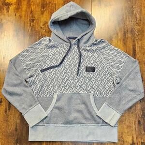 PRPS Goods & Co. Mens Pullover Hoodie Gray Geometric Print Size Large